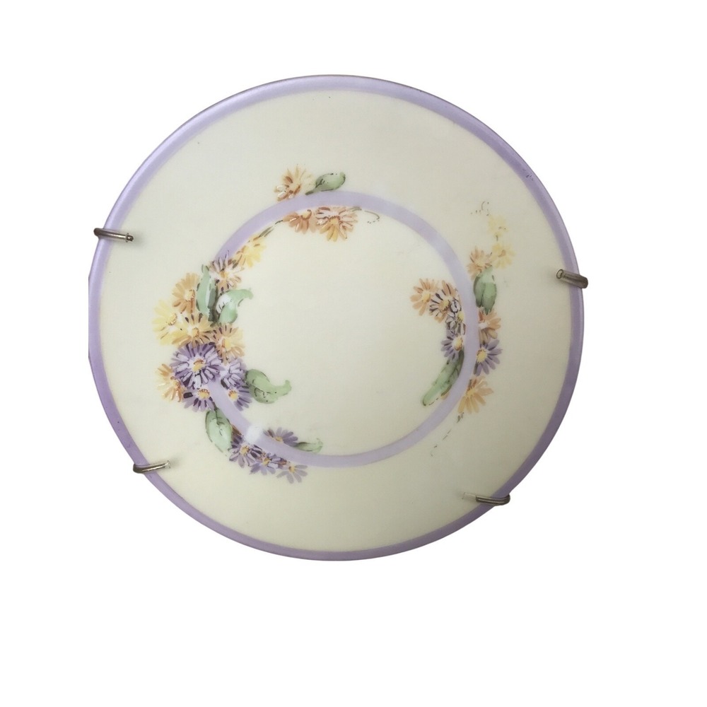 Vintage Limoges France Floral Decorative‎ Plate Wall Hanging Lavender Trim